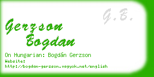 gerzson bogdan business card